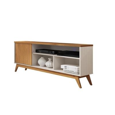 Rack Para Tv Atria 1 Porta Ripado Off White Freijo
