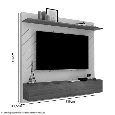 Painel Para Tv 60" Com Prateleira Meline Malbec Luapa