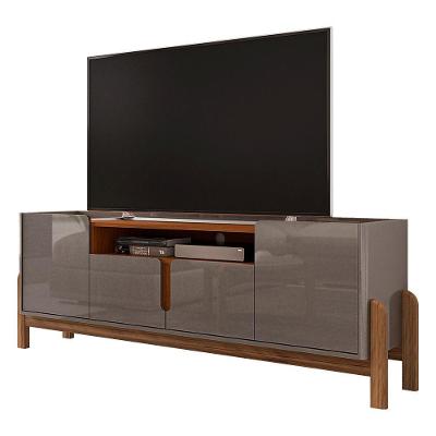 Rack 04 Portas Ayumi 190 Cm Cinza Pérola E Cedro - D'Rossi