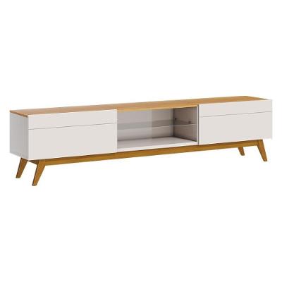 Rack Bancada 2 Gavetas 180cm Amy Off White/nature