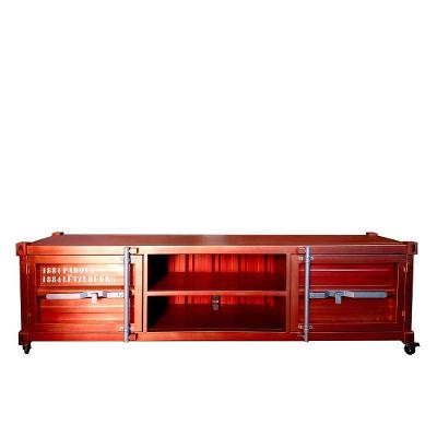 Rack para Tv Newark Estilo Industrial Em Ferro Vermelho 180c