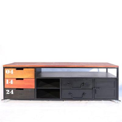 Rack para Tv Loft Estilo Industrial Em Ferro 200cm Preto
