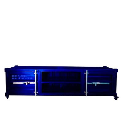 Rack para Tv Newark Estilo Industrial Em Ferro Azul 190cm
