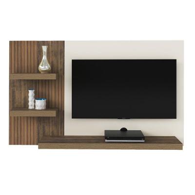 Painel Chess Pinho Ripado/off White Para Tv Até 50"
