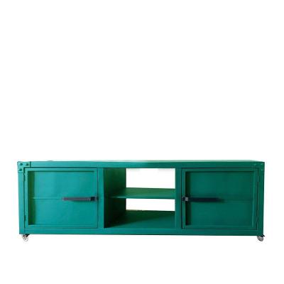 Rack para Tv Queens Estilo Industrial Em Ferro Verde 150cm