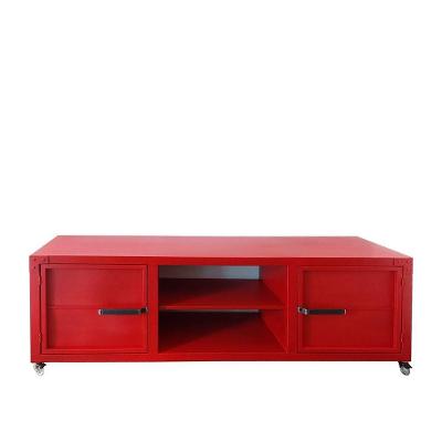 Rack para Tv Queens Estilo Industrial Em Ferro Vermelho 160cm
