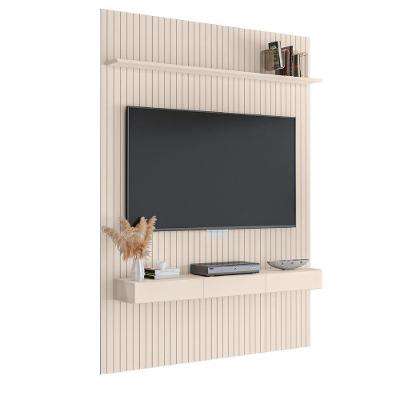 Painel Para Tv Até 70 Polegadas 1,80x2,40m Ripado Com Nicho Arbo Off White Edn Off White