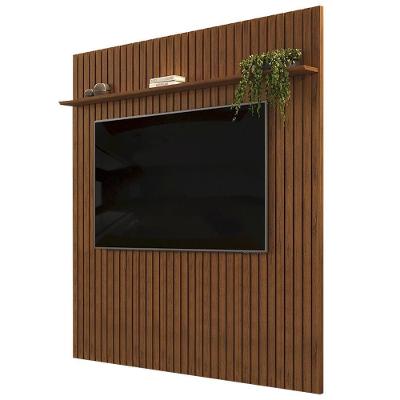 Painel Para Tv 75 Polegadas Ripado 275x240cm Pratisk D04 Freijó - Mpozenato