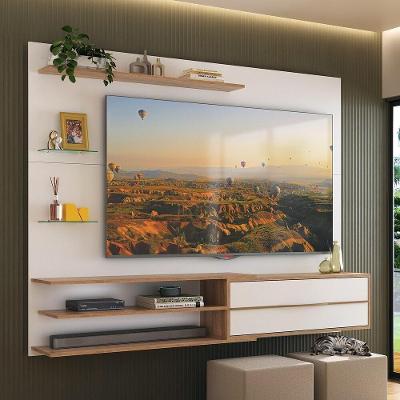 Painel Para Tv Até 65 Polegadas 1 Porta E Prateleiras Multimóveis Mp1064 Branco/rustic Branco/rustic