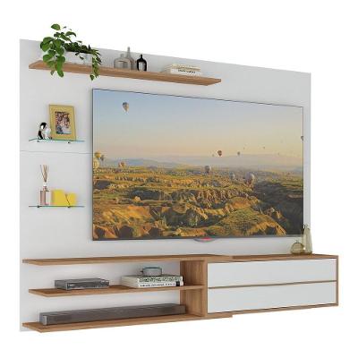 Painel Com Suporte Para Tv Até 65 Polegadas 1 Porta E Prateleiras Multimóveis Mp1073 Branco/rustic Branco/rustic