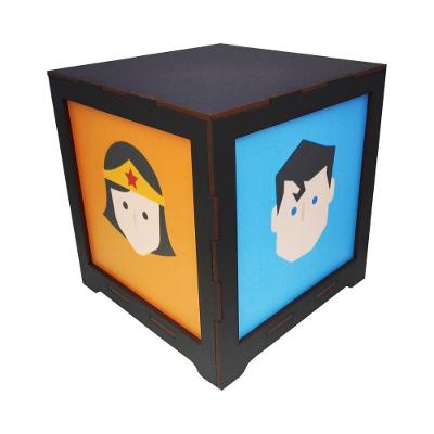 Luminária Box Liga Da Justiça Em Mdf