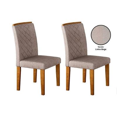 Cadeira Sala de Jantar Jade Kit 2 Un Imbuia/Bege Turim - Rufato