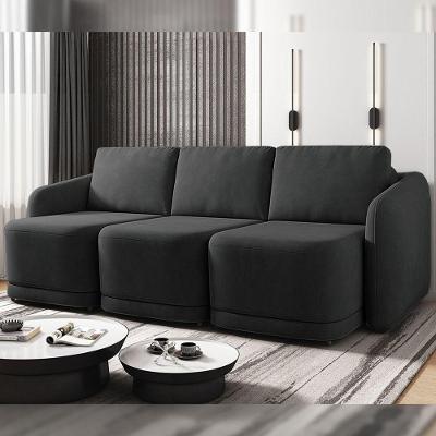 Sofá Cama Modulado Retrátil E Reclinável Varsóvia 306cm Veludo Cinza Chumbo G33 - Gran Belo