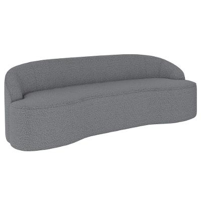 Sofá 4 Lugares Para Sala De Estar Living 230cm Theo D06 Bouclê Cinza - Mpozenato