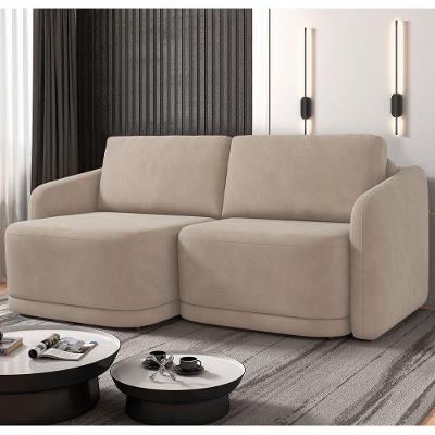 Sofá Cama Casal Para Sala 196cm Polska K04 Veludo Bege - Mpozenato