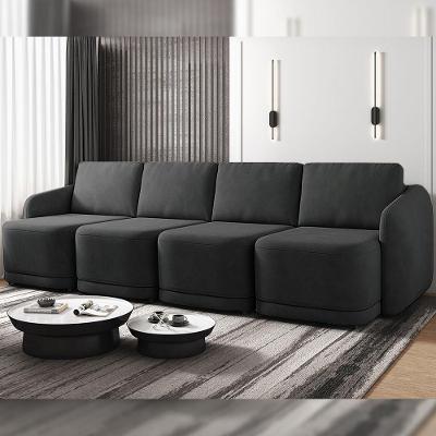Sofá Cama Modulado Retrátil E Reclinável Varsóvia 396cm Veludo Cinza Chumbo G33 - Gran Belo