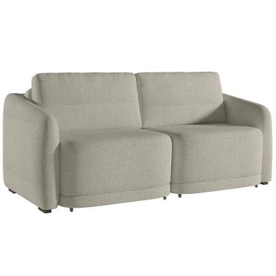Sofá Cama Casal Para Sala 176cm Polska K04 Bouclê Bege - Mpozenato