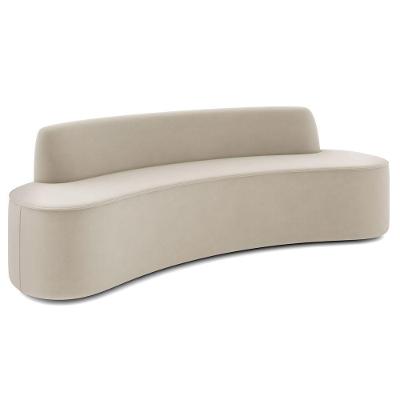 Sofá 4 Lugares Para Sala De Estar Living 260cm Koane D06 Veludo Creme - Mpozenato