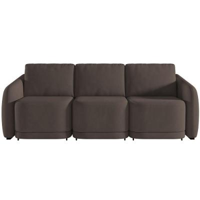 Sofá Cama Casal Para Sala 336cm Polska K04 Veludo Marrom - Mpozenato