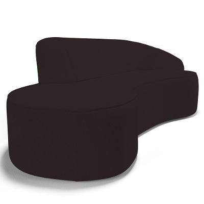 Sofá Living 3 Lugares 260cm Braço Direito Mozart D06 Sintético Marrom - Mpozenato