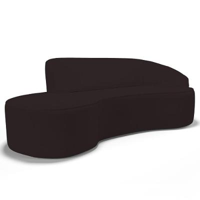 Sofá Living 2 Lugares 180cm Braço Direito Mozart D06 Sintético Marrom - Mpozenato