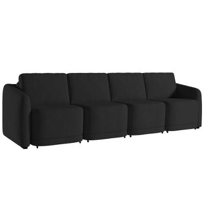 Sofá Cama Casal Para Sala 436cm Polska K04 Veludo Preto - Mpozenato
