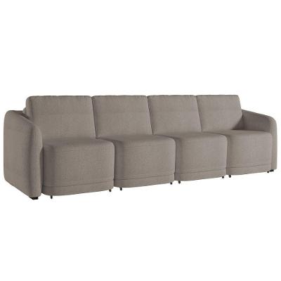 Sofá Cama Casal Para Sala 396cm Polska K04 Bouclê Bege Escuro - Mpozenato