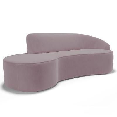 Sofá Living 2 Lugares 180cm Braço Direito Mozart D06 Veludo Rosê - Mpozenato