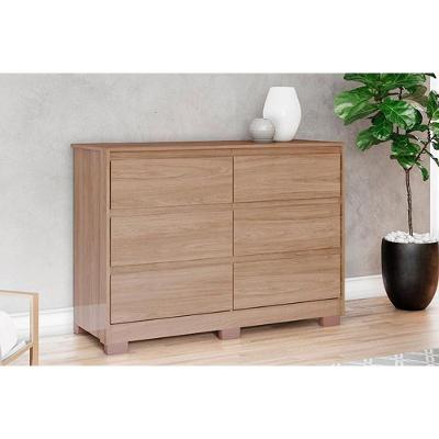 Cômoda Solteiro Ravenna c/ 6 Gavetas Jequitibá Brilho - Henn