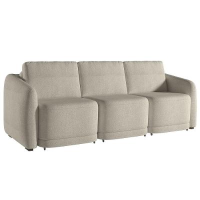 Sofá Cama Casal Para Sala 306cm Polska K04 Bouclê Bege - Mpozenato