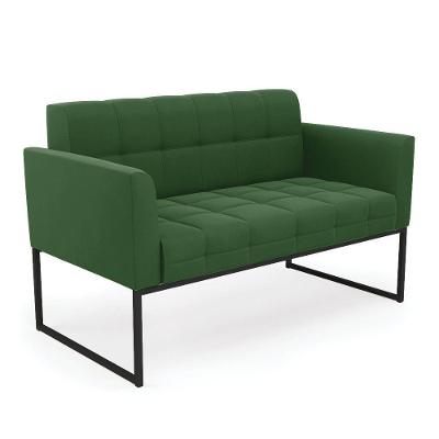 Sofá Namoradeira Elisa Suede Base Metálica Industrial Preto - D'rossi Cor Verde