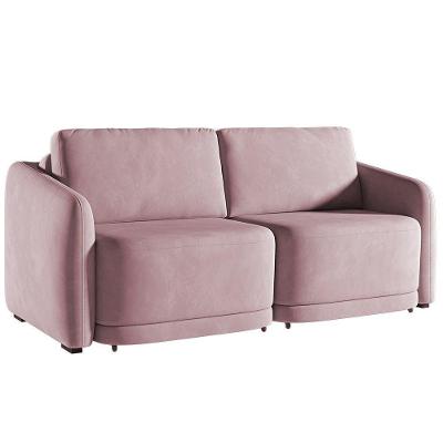 Sofá Cama Casal Para Sala 216cm Polska K04 Veludo Rosê - Mpozenato