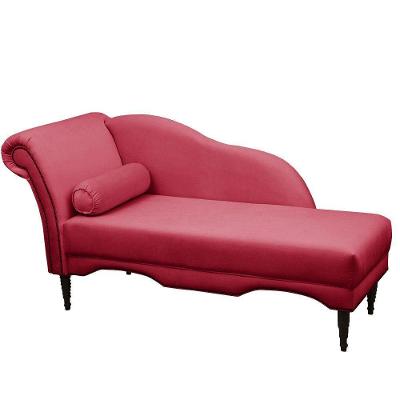 Divã Chaise Copenhagen Veludo 1,60cm Speciale Home Vermelho