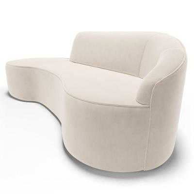 Sofá Living 3 Lugares 210cm Braço Direito Mozart D06 Veludo Bege - Mpozenato