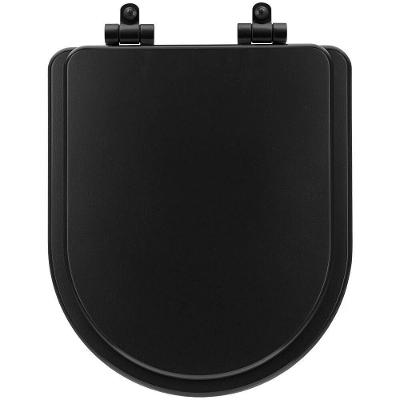 Assento Sanitário Poliéster Soft Close Link/Lk Preto Fosco Para Vaso Deca Com Ferragem Preta