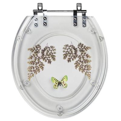 Tampa De Vaso Acrílico Transparente Com Borboleta Verde
