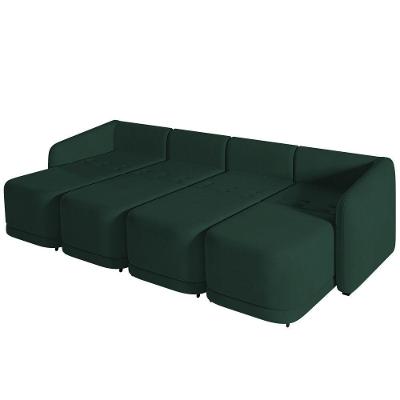 Sofá Cama Casal Para Sala 436cm Polska K04 Veludo Verde - Mpozenato