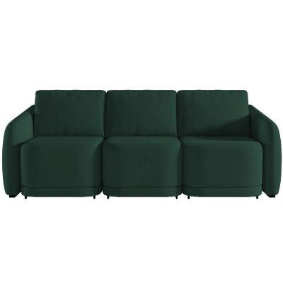 Sofá Cama Casal Para Sala 306cm Polska K04 Veludo Verde - Mpozenato