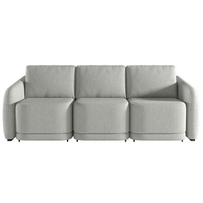 Sofá Cama Casal Para Sala 306cm Polska K04 Linho Cinza - Mpozenato