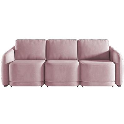 Sofá Cama Casal Para Sala 306cm Polska K04 Veludo Rosê - Mpozenato
