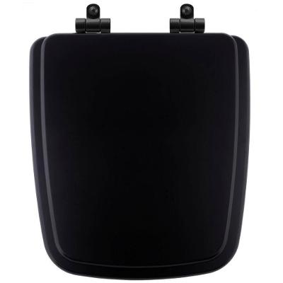 Assento Sanitário Poliéster Soft Close Boss Onix (Preto Fosco) Para Vaso Incepa Com Ferragem Preta