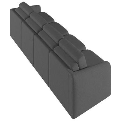 Sofá Cama Casal Para Sala 316cm Polska K04 Linho Cinza Escuro - Mpozenato