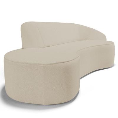 Sofá Living 3 Lugares 230cm Braço Direito Mozart D06 Sintético Bege - Mpozenato