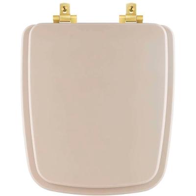 Assento Sanitário Mdf Soft Close Boss Beige (Bege Fosco) Para Vaso Incepa Com Ferragem Dourada