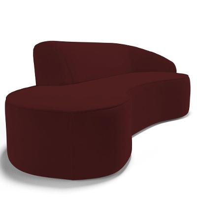 Sofá Living 3 Lugares 260cm Braço Direito Mozart D06 Veludo Vermelho - Mpozenato