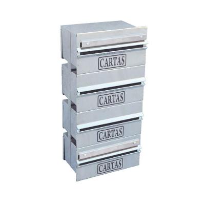 Caixa Correio Condomínio Detrás Para Grade Inox 4 Módulos