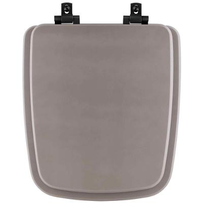 Assento Sanitário Mdf Soft Close Boss Stone (Cinza Fosco) Para Vaso Incepa Com Ferragem Preta