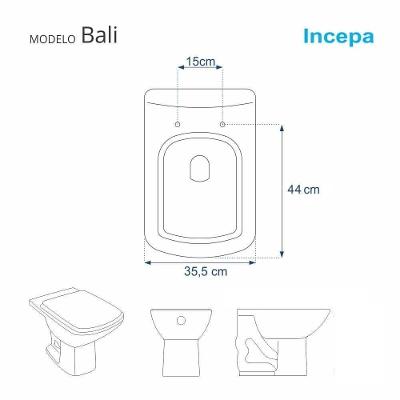 Tampa De Vaso Acrilico Bali Bege Para Bacia Incepa 6Lpf