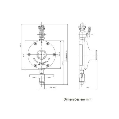 Regulador 506/01 2 Kg/h + Mangueira 120cm - Aliança