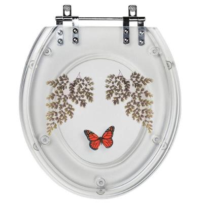 Tampa De Vaso Acrílico Transparente Com Borboleta Vermelha